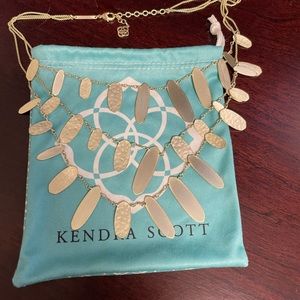 Kendra Scott Hammered Gold Three Strand Necklace